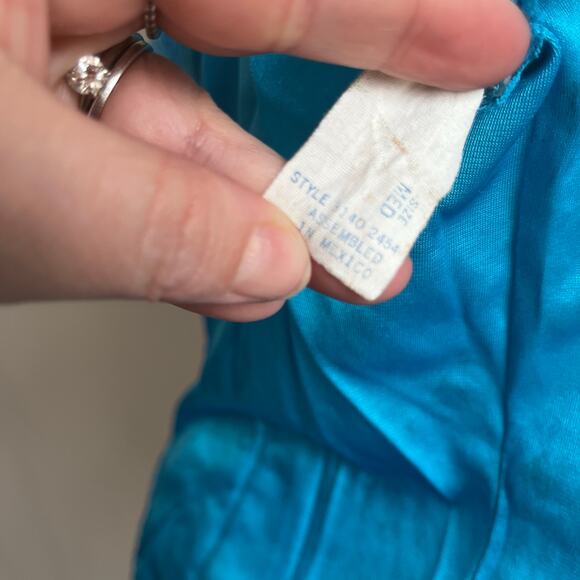 70s Lace Blue Ruffle Bodysuit Teddy Size Medium - Picture 7 of 11